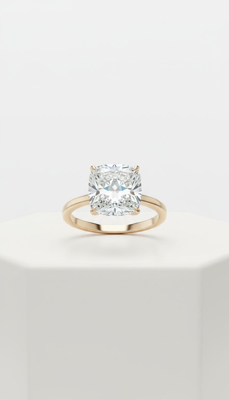 Champagne Gold Solitaire Ring
