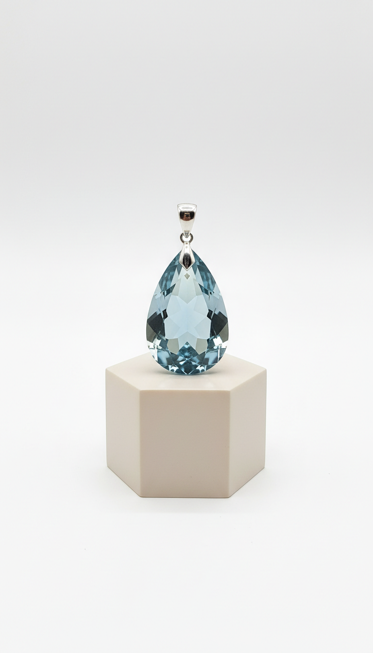 Cool Mist Blue Gemstone Pendant