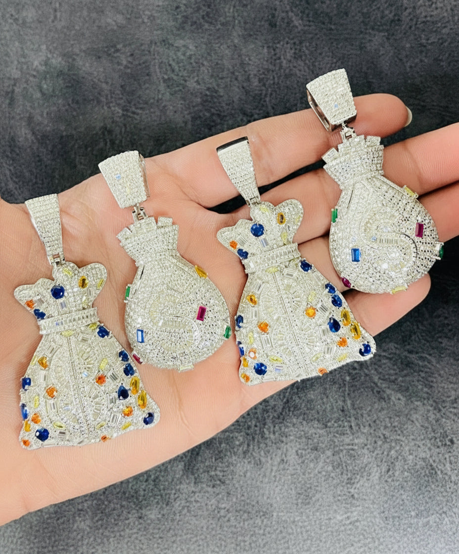 Dollar_Bag_Silver_Moissanite_Color_Gemstones_Pendants