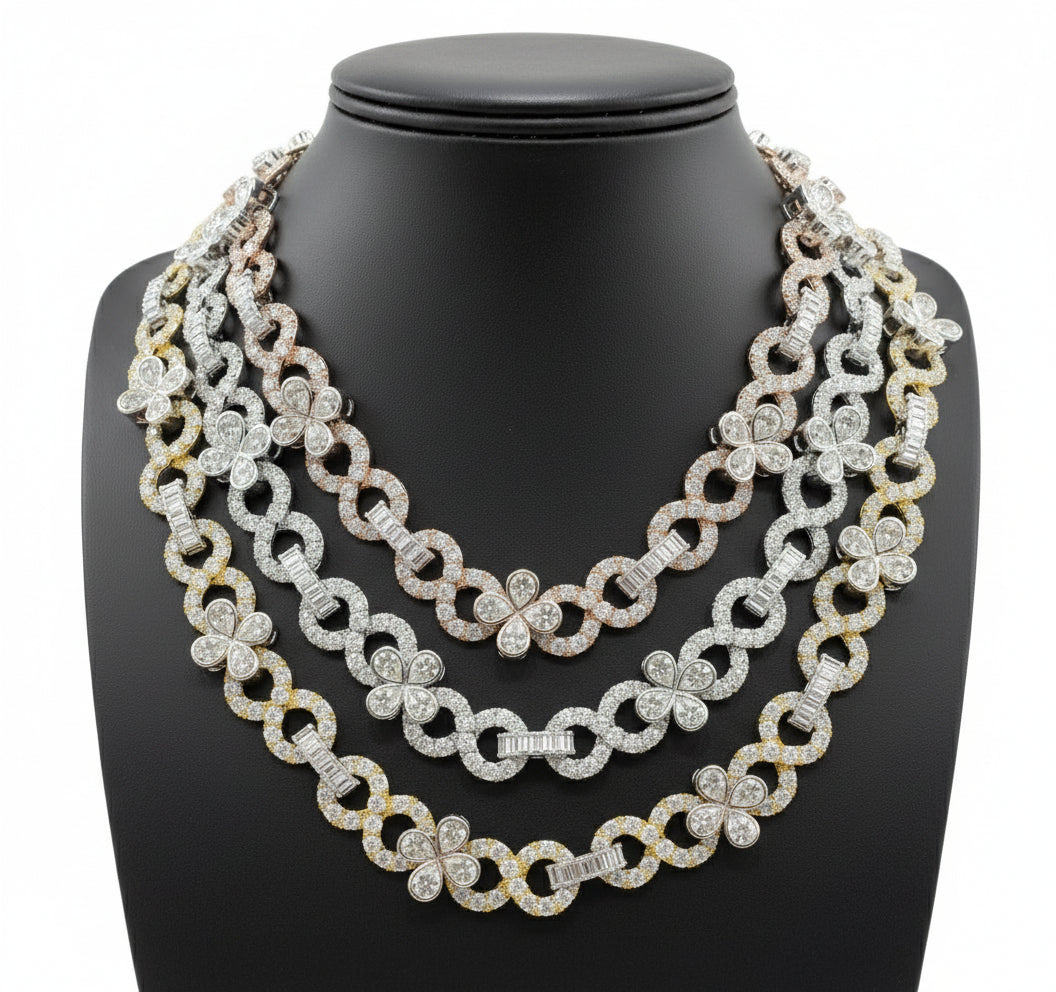 Flower Infinity Necklace SILVER MOISSAINTE