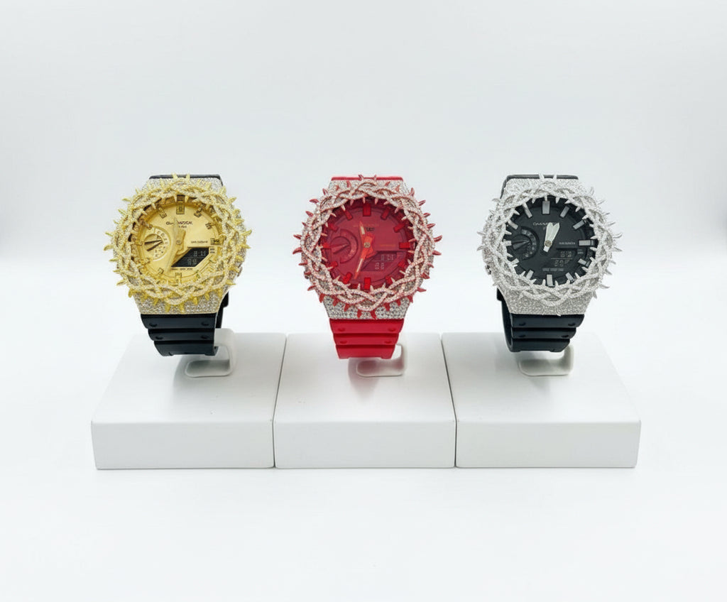 G-Shock Moissanite Watch Gold