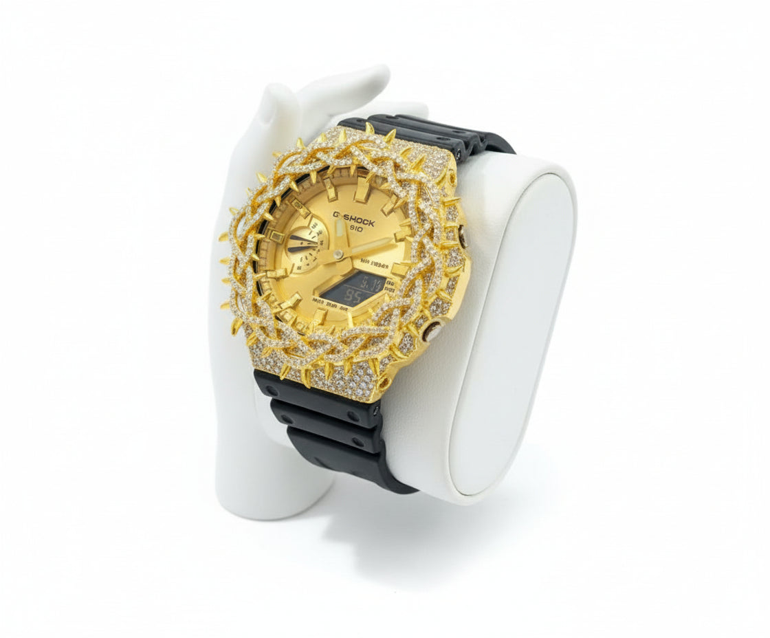 G-Shock Moissanite Watch Gold